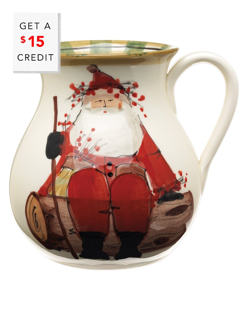 Shop Vietri Old St. Nick Round Body Pitcher With $15 Credit In Multi