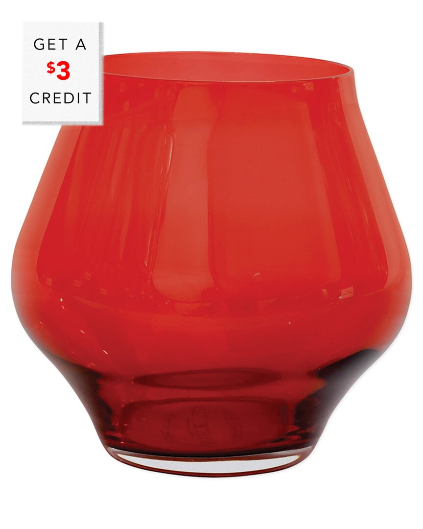 Shop Vietri Contessa Stemless Wine Glass With $3 Credit In Red