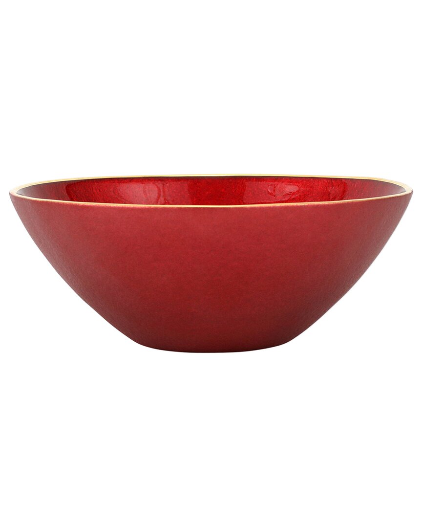 Vietri Metallic Glass Ruby Small Bowl In Red