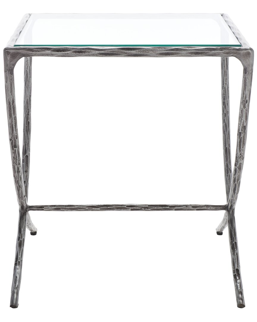 Safavieh Couture Debbie Square Metal Accent Table In Silver