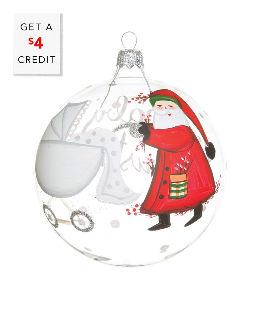 Vietri Old St. Nick Baby's First Christmas Ornament With $4 Credit In Multicolor