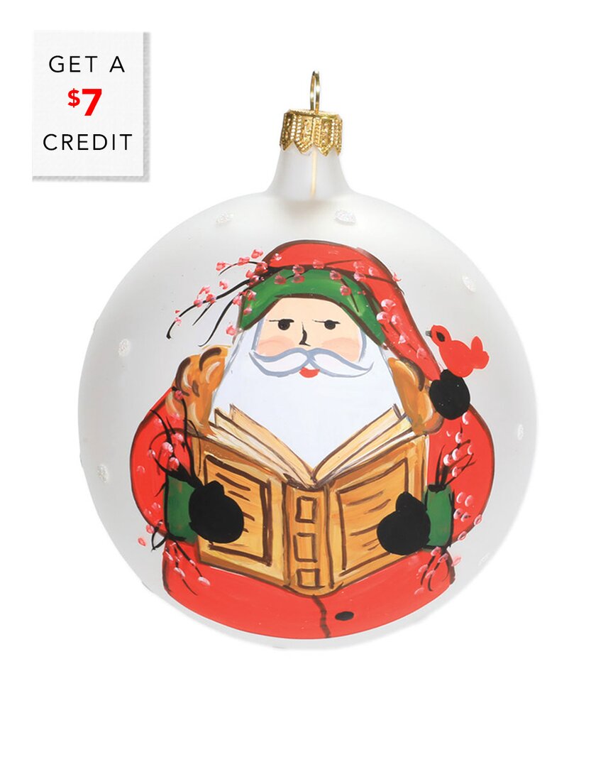 Vietri Reading Old St. Nick Ornament In Multicolor