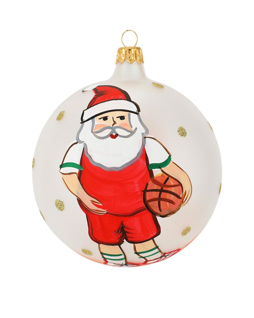 Vietri Old St. Nick Basketball Ornament In Multicolor