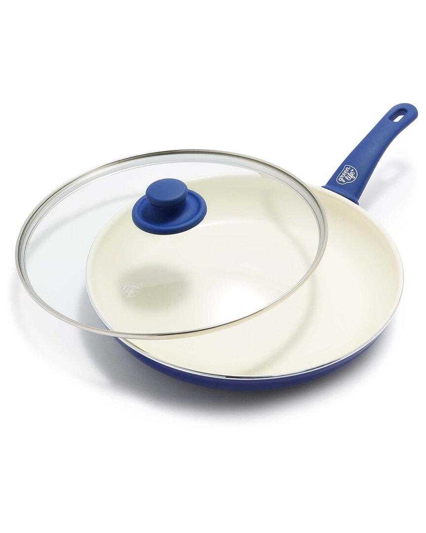 Greenlife Soft Grip Healthy Ceramic Nonstick 12in Frying Pan Skillet With Lid