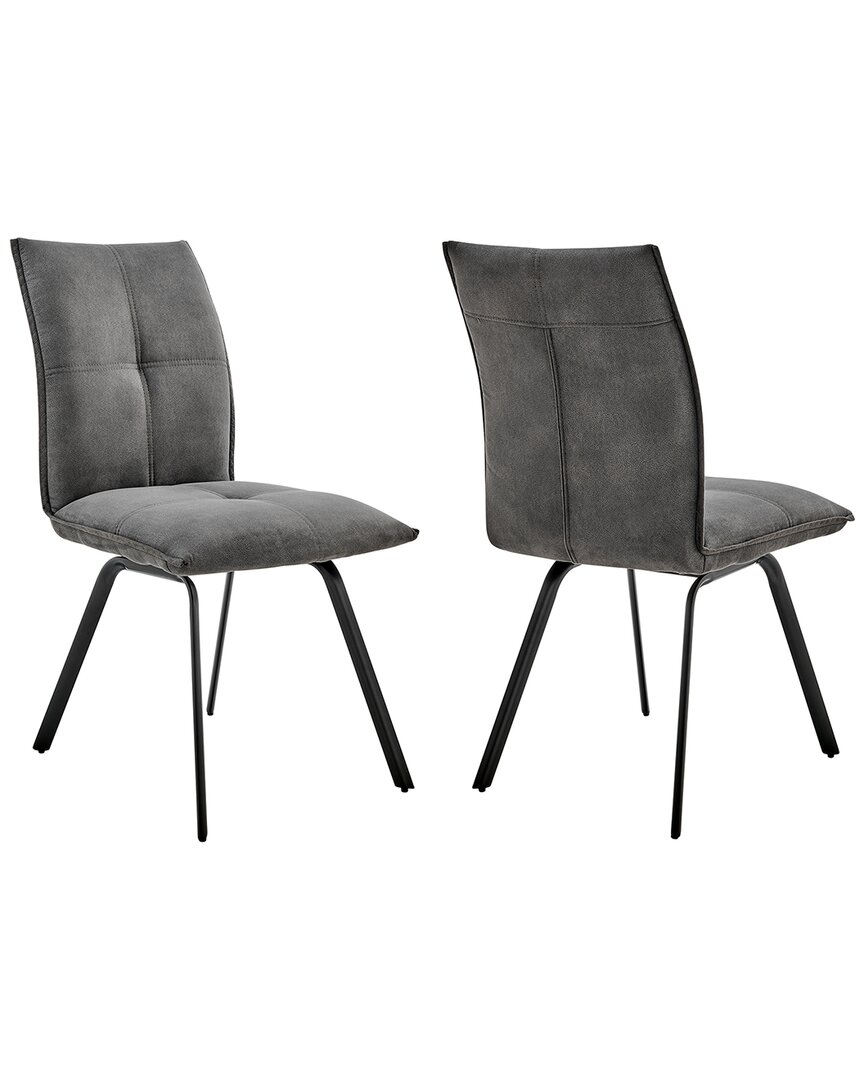 Armen Living Rylee Dining Room Accent Chair In Charcoal