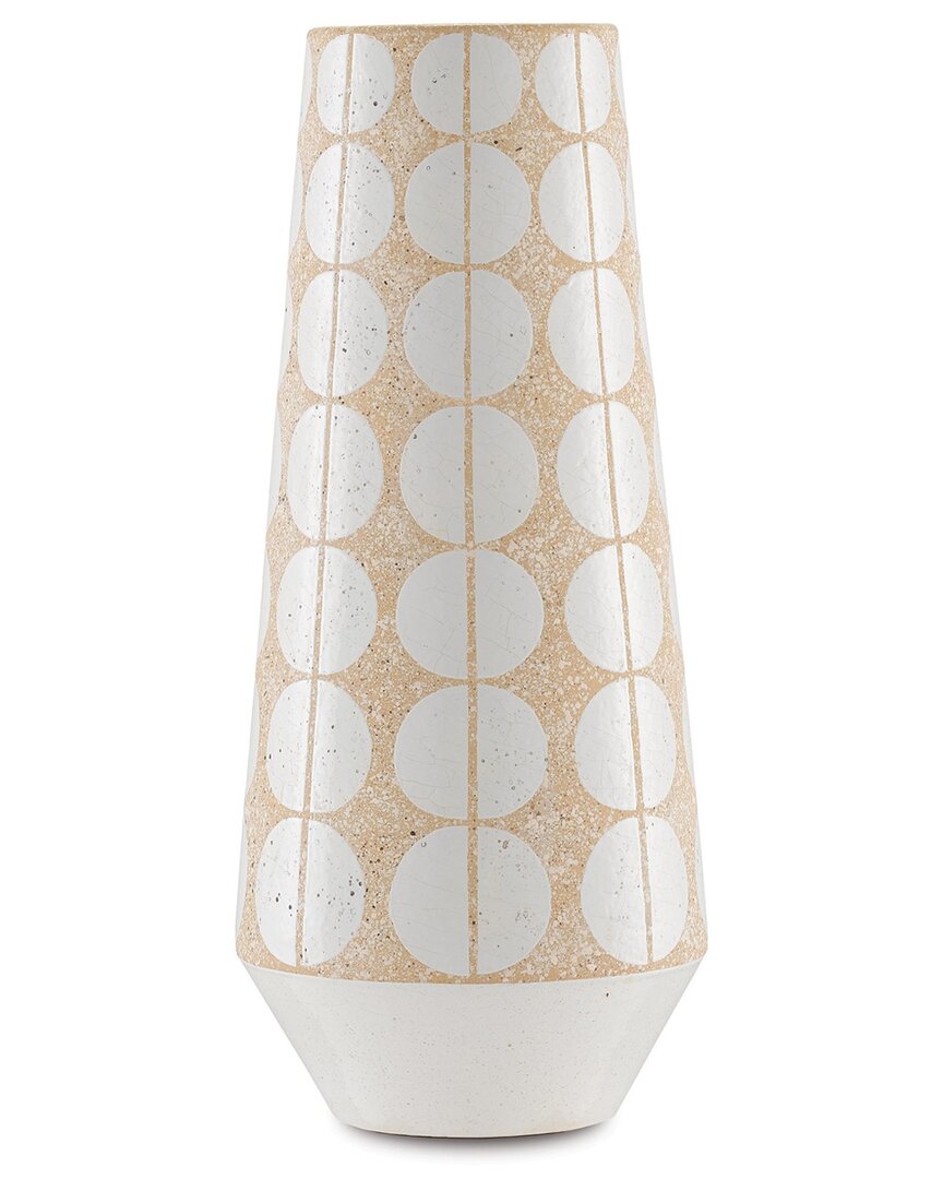 Currey & Company Happy 60 Tapered Tall Vase In Beige