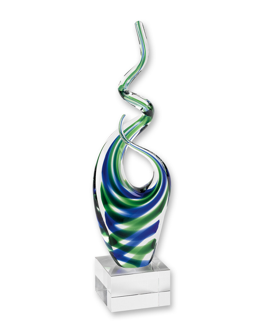 Badash Crystal Ocean Murano Style Art Glass 14in Centerpiece