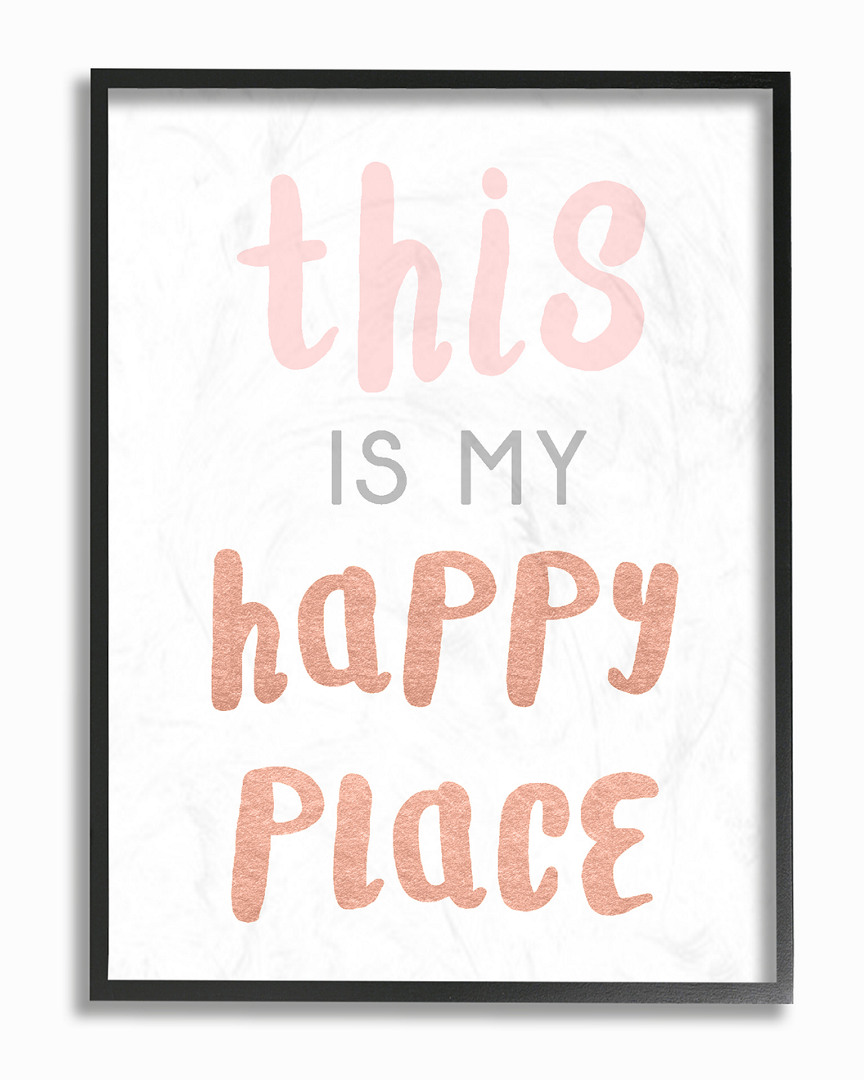 Stupell This Is My Happy Place Copper Typography By Daphne Polselli Framed Art