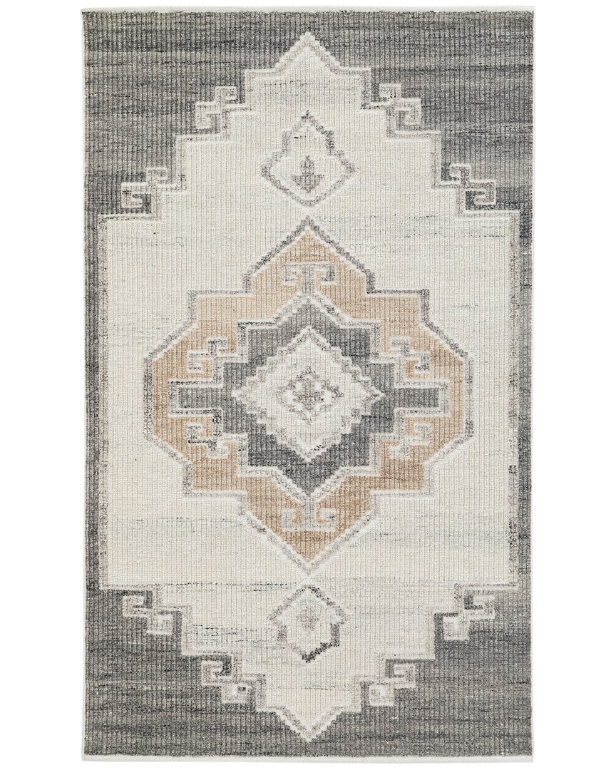 Obeetee Hand Woven Leah Wool Rug In Gray