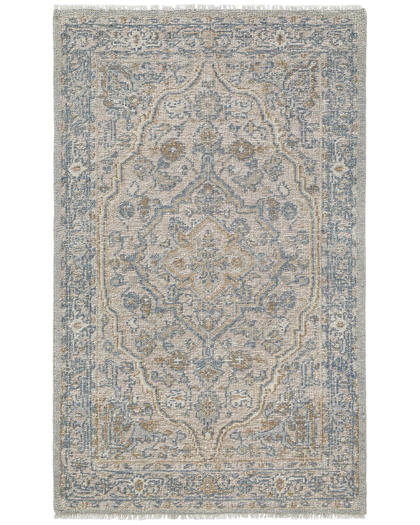 Obeetee Hand Knotted Shirin Wool Rug In Gray