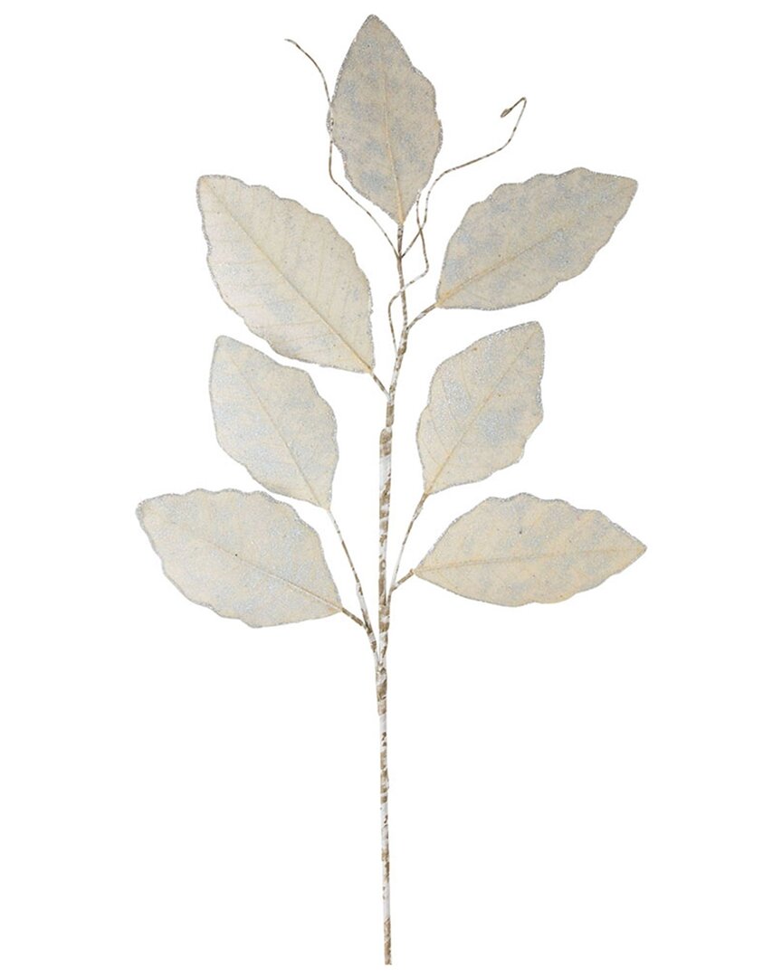 Melrose International Set Of 12 Champagne Magnolia Leaf Spray With Twig Accent
