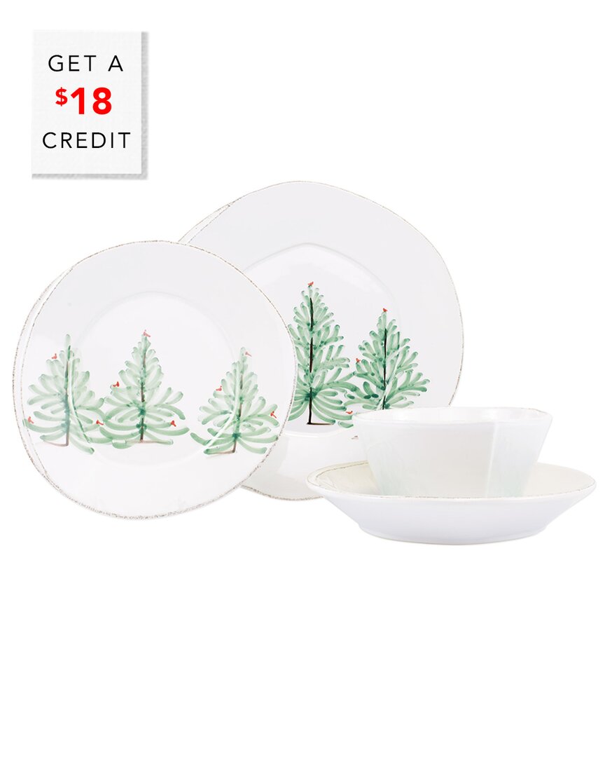 VIETRI VIETRI LASTRA HOLIDAY 4PC PLACE SETTING WITH $18 CREDIT 
