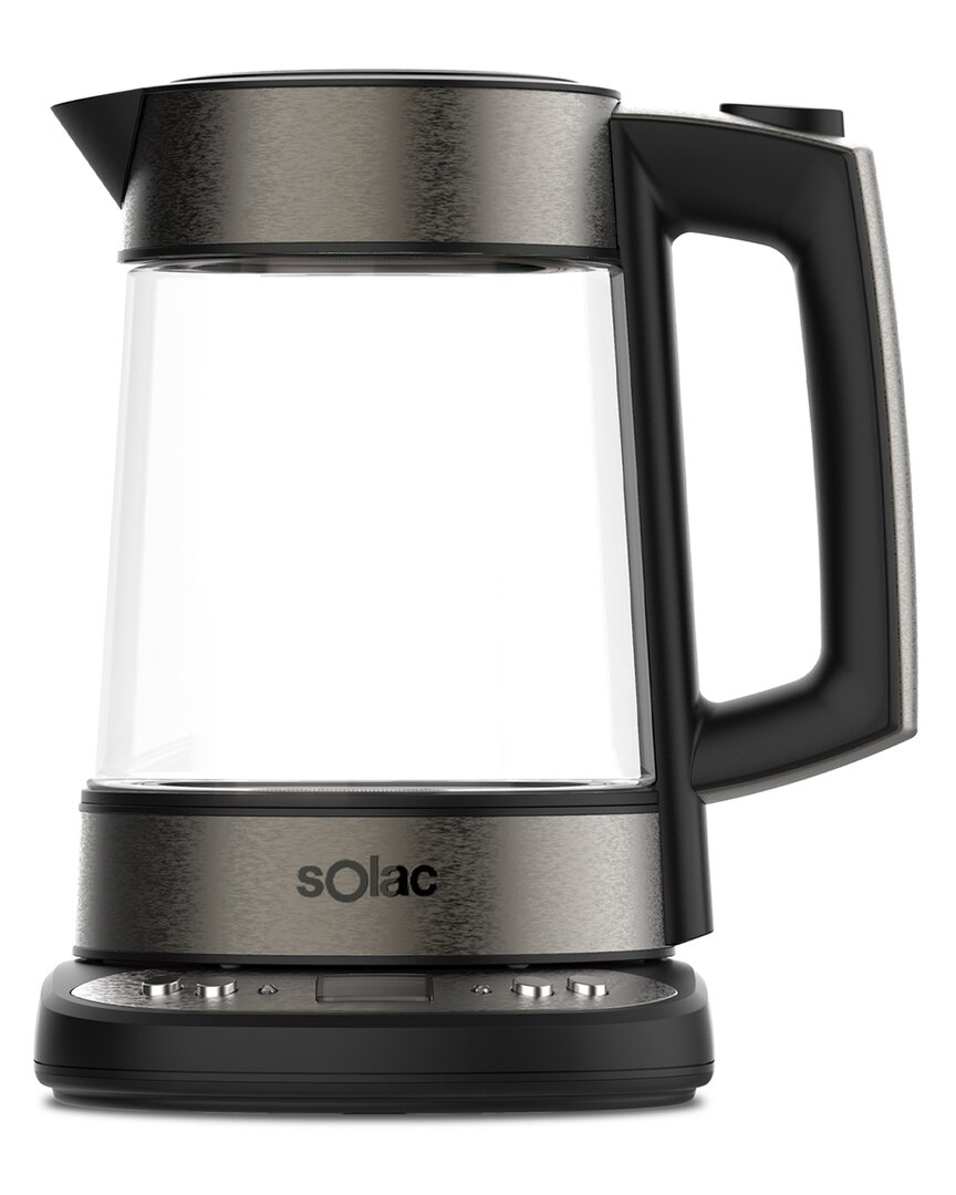 Solac Aroa Premium Adjustable Cordless Glass Kettle In Black