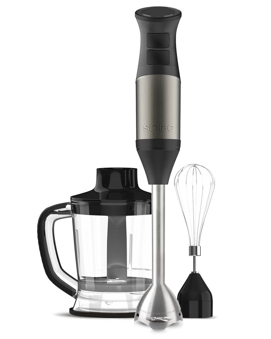 Solac Professional Stainless Steel Hand Blender With Accessories In Black
