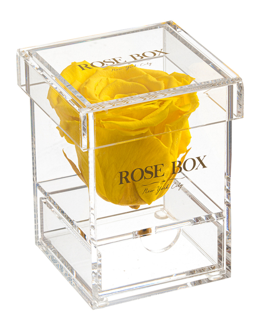 ROSE BOX NYC ROSE BOX NYC SINGLE BRIGHT YELLOW ROSE JEWELRY BOX