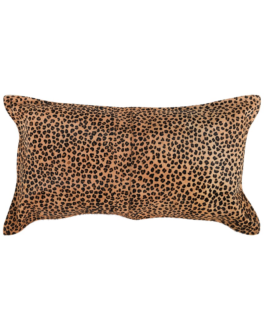 Shop Kosas Home Leopard Cow Hide 14in X 26in Throw Pillow In Camel