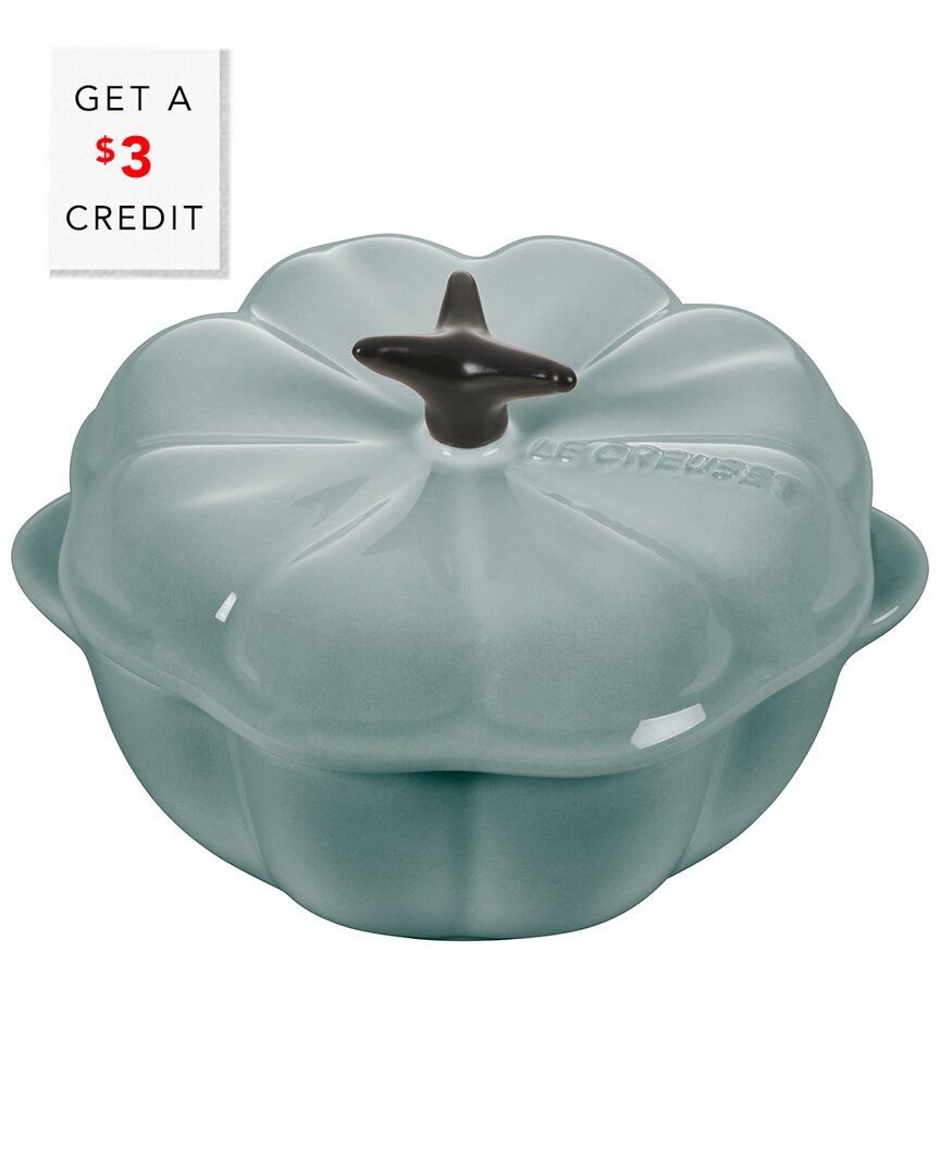 Le Creuset Sea Salt Figural Pumpkin Petite Cocotte With $3 Credit In Nocolor