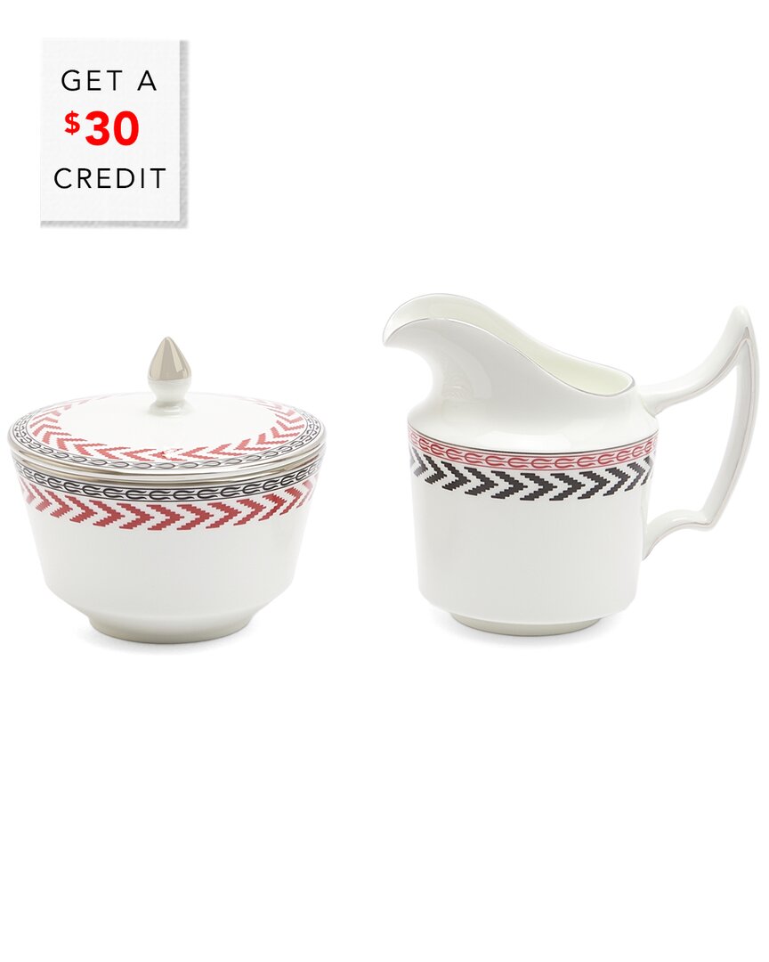 Wedgwood Festive Sugar And Creamer Set In Multicolor