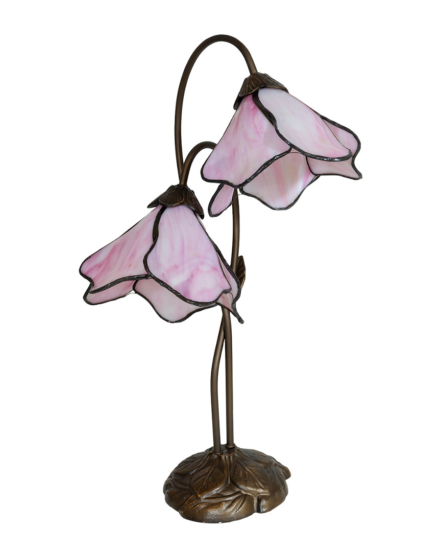Dale Tiffany Poelking 2-light Pink Lily Table Lamp