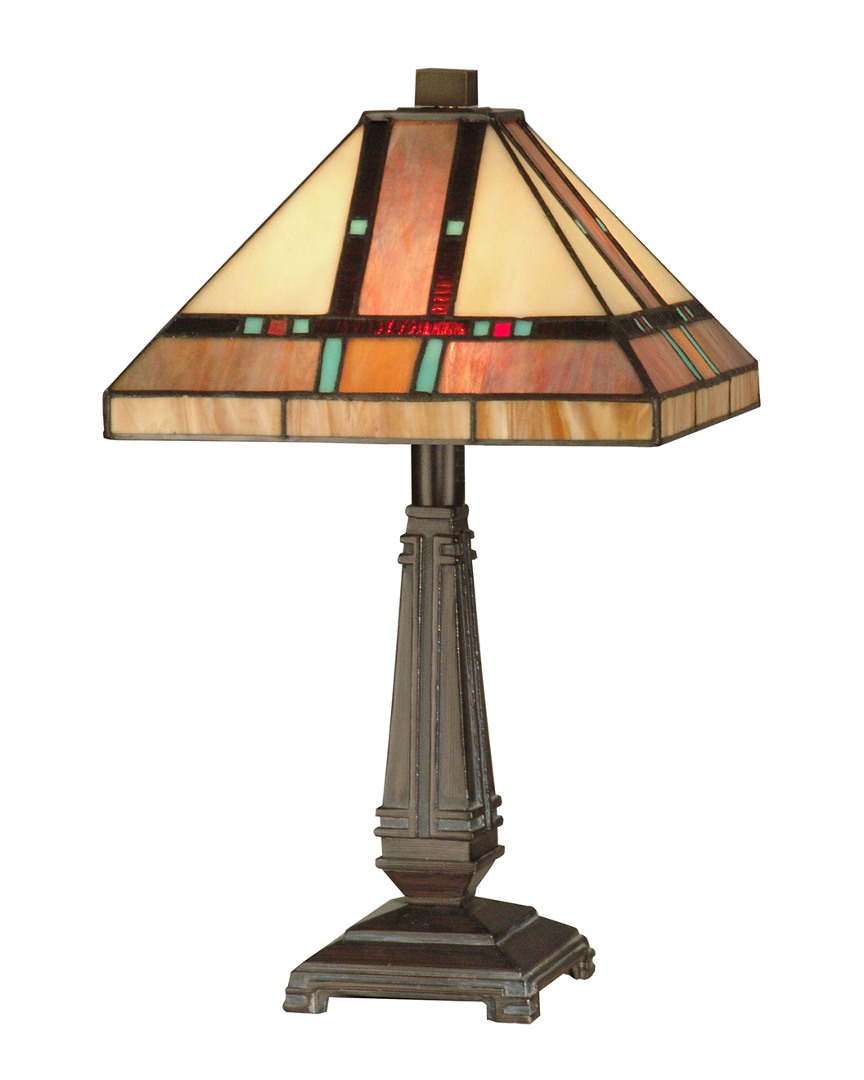 Dale Tiffany Hyde Park Mission Table Lamp In Multi