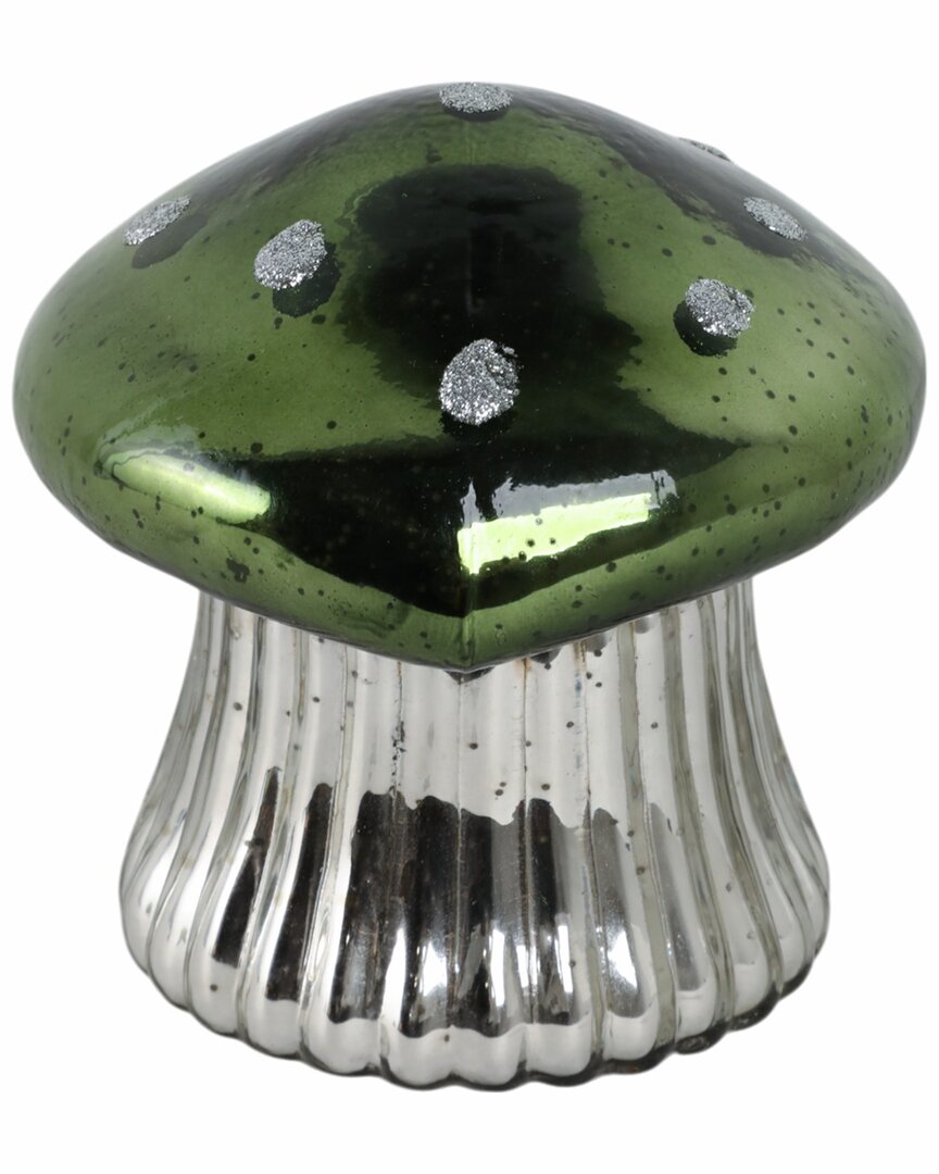 Sagebrook Home 6in 12oz Cypress & Musk Mushroom Candle In Green