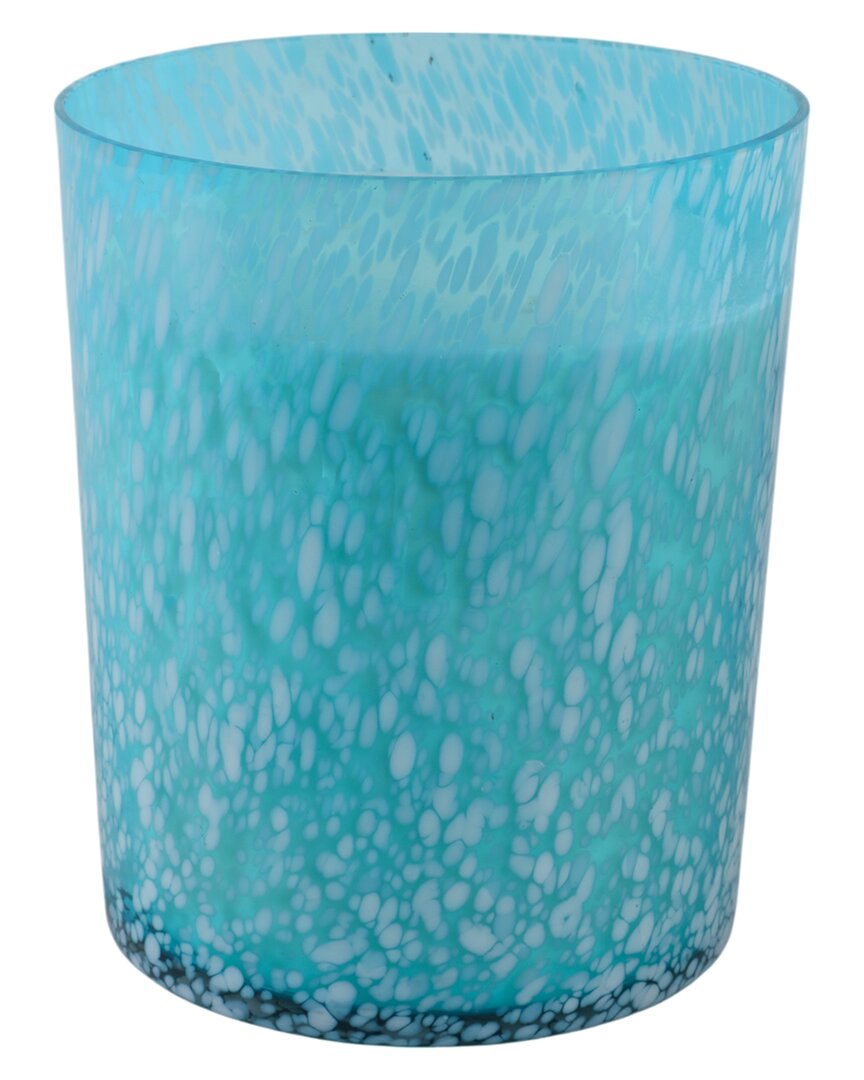 Sagebrook Home 7x9in 105oz Wood Sage & Sea Salt Speckle Candle In Blue