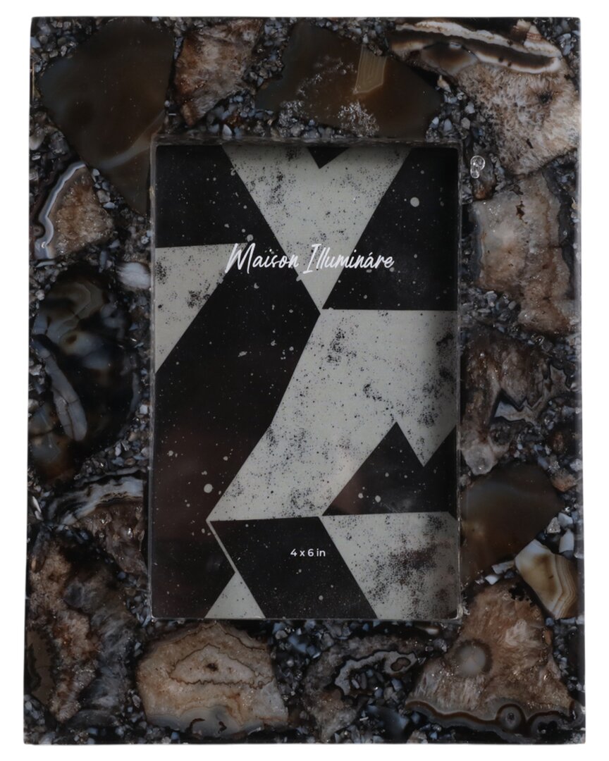 Sagebrook Home 4x6 Agate Photo Frame In Brown