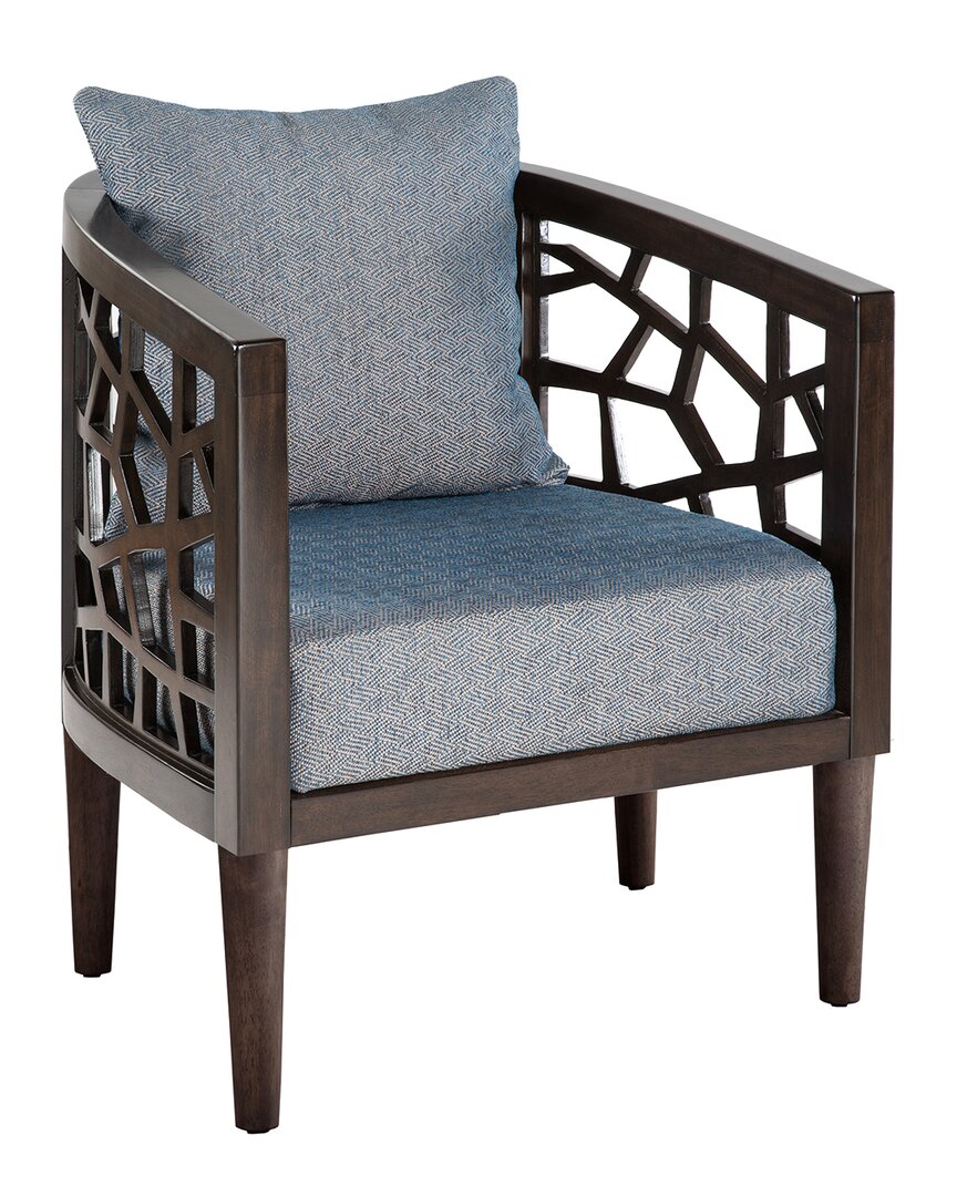 Shop Ink+ivy Crackle Accent Chair In Blue