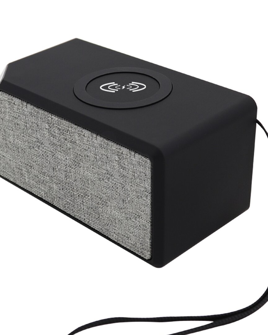 Ztech Fabric 2 In 1 Mini Bluetooth Speaker With Wireless Charging In Black