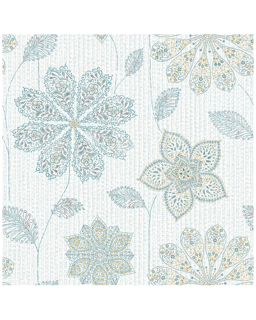 Nuwallpaper Gypsy Floral Blue/green Peel & Stick Wallpaper