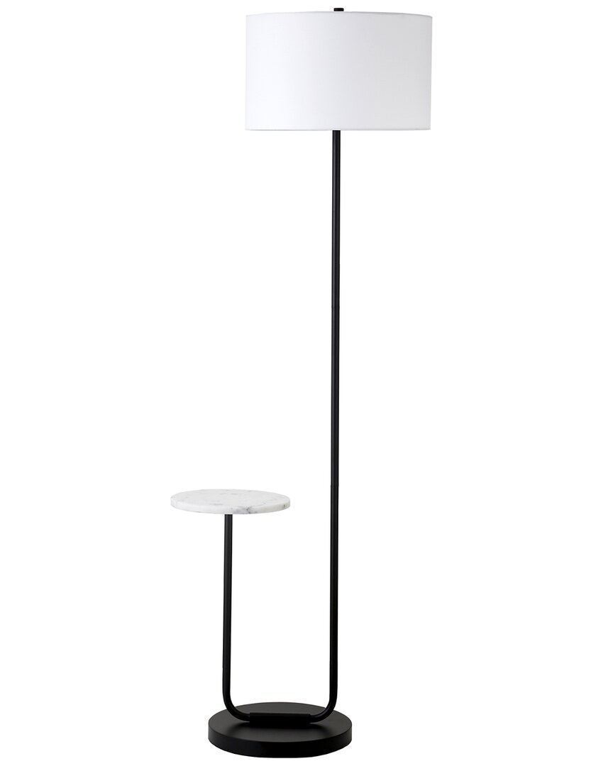 Abraham + Ivy Jacinta Floor Lamp With Marble Tray Table & Fabric Shade