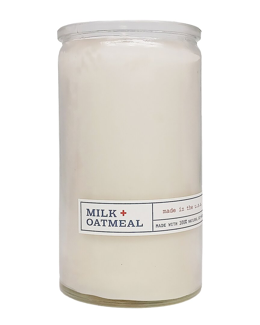 U.s. Apothecary Milk + Oatmeal Natural Wax Candle In Clear