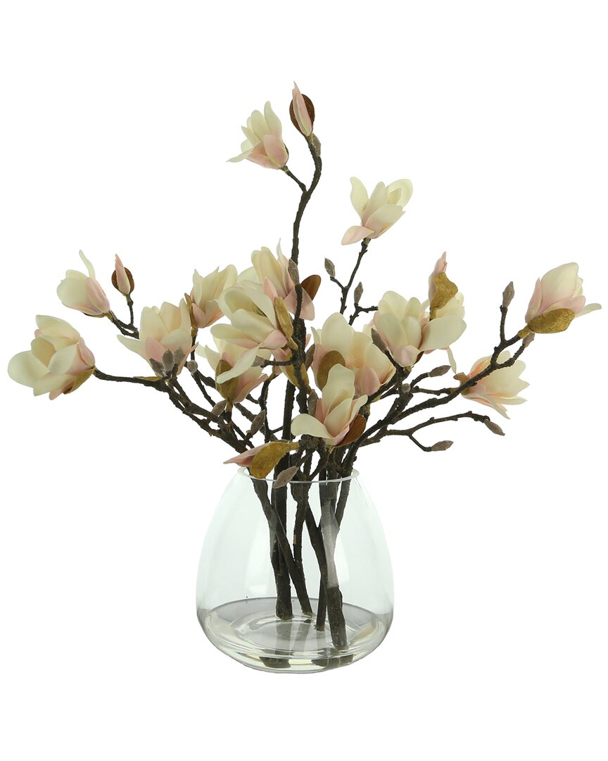 Creative Displays Soft Pink Magnolia Floral Arrangement In Cream