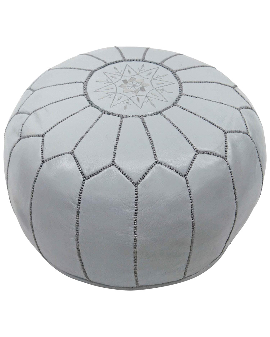 Nuloom Jerrie Moroccan Leather Ottoman