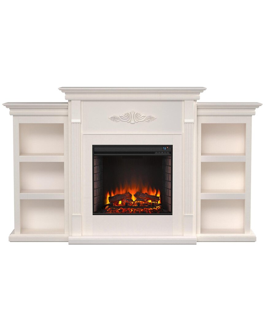 Sei Furniture Tennyson Electric Fireplace With Bookcases