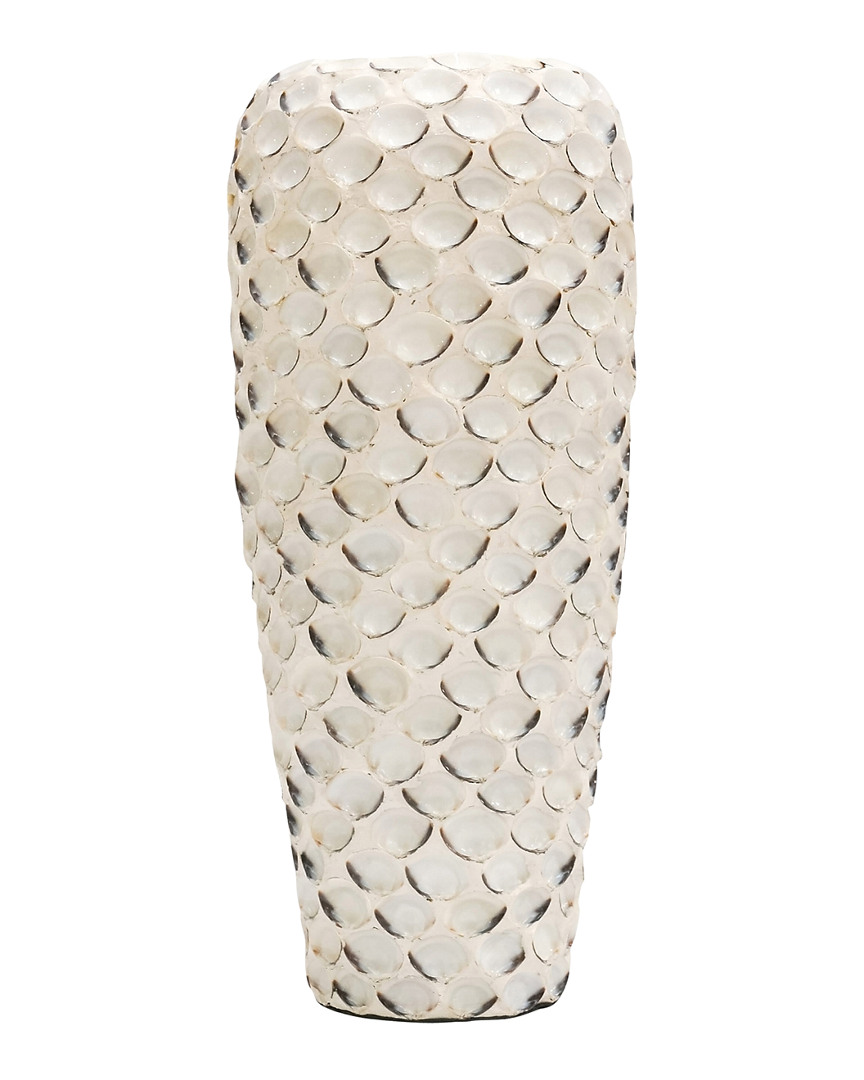Stylecraft White Abalone Shell Ceramic Vase