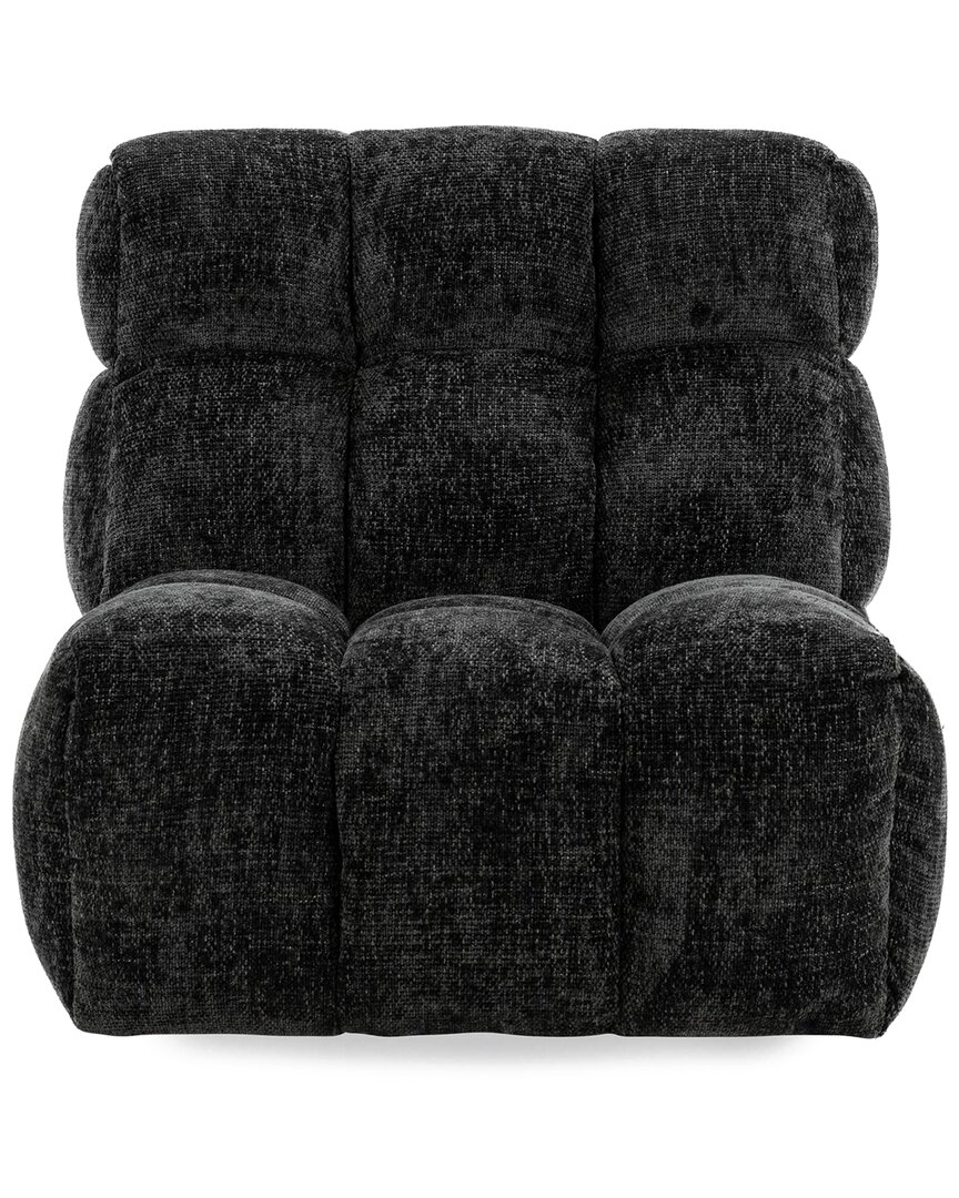 Classic Home Roba Upholstered Fabric Swivel Lounge Chair Black In Black