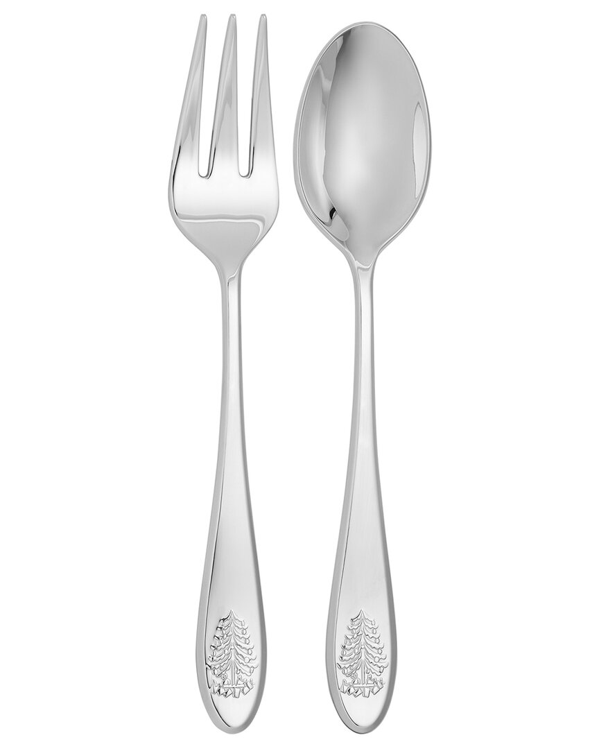 Spode Christmas Tree Salad Servers Set In Green