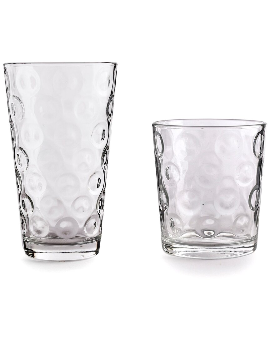 Jay Imports Double Circle 16pc Entertaining Set In White