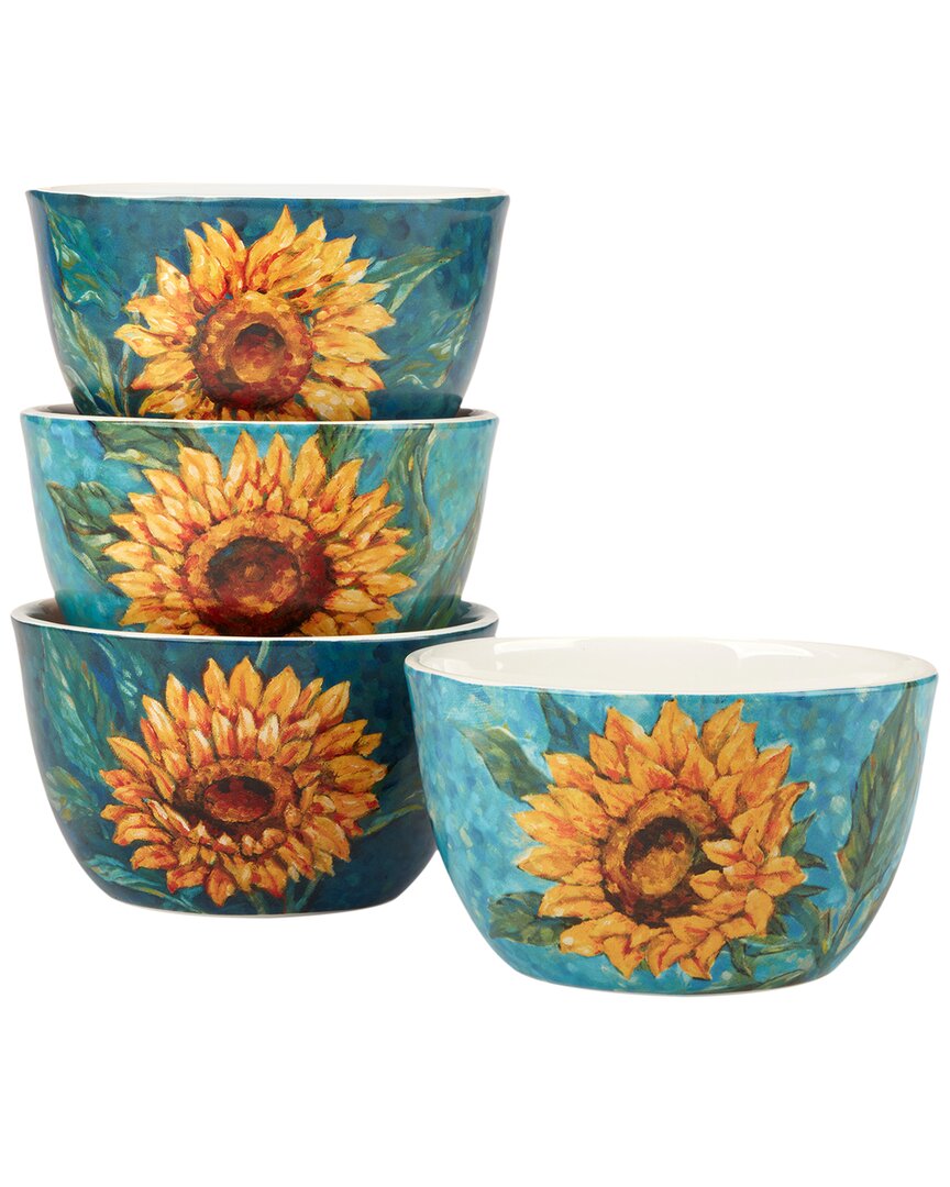 Shop Certified International Golden Sunflowers Set Of 4 Ice Cream Bowls