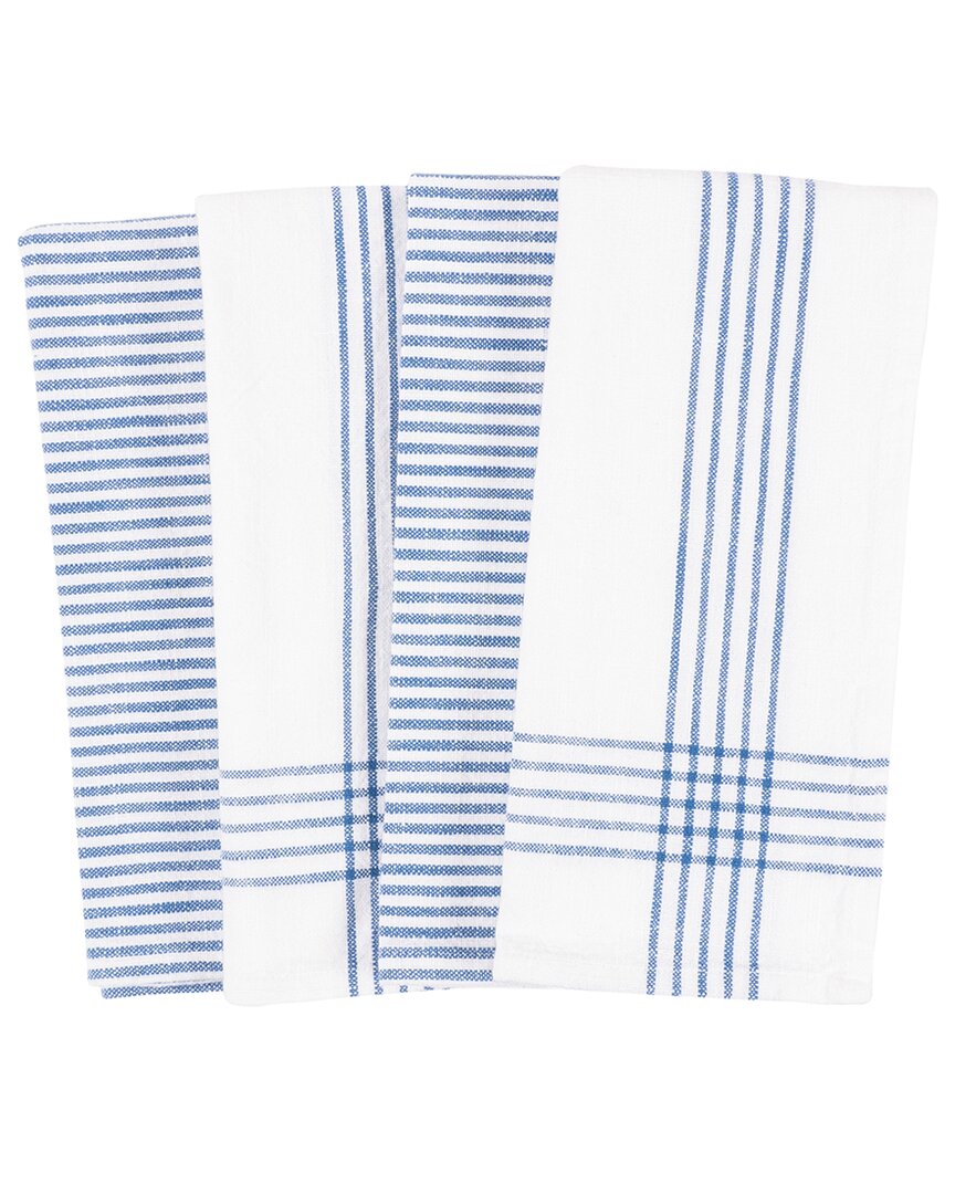 Kaf Home Set Of 4 Monaco Relaxed Casual Assorted Linens In Blue