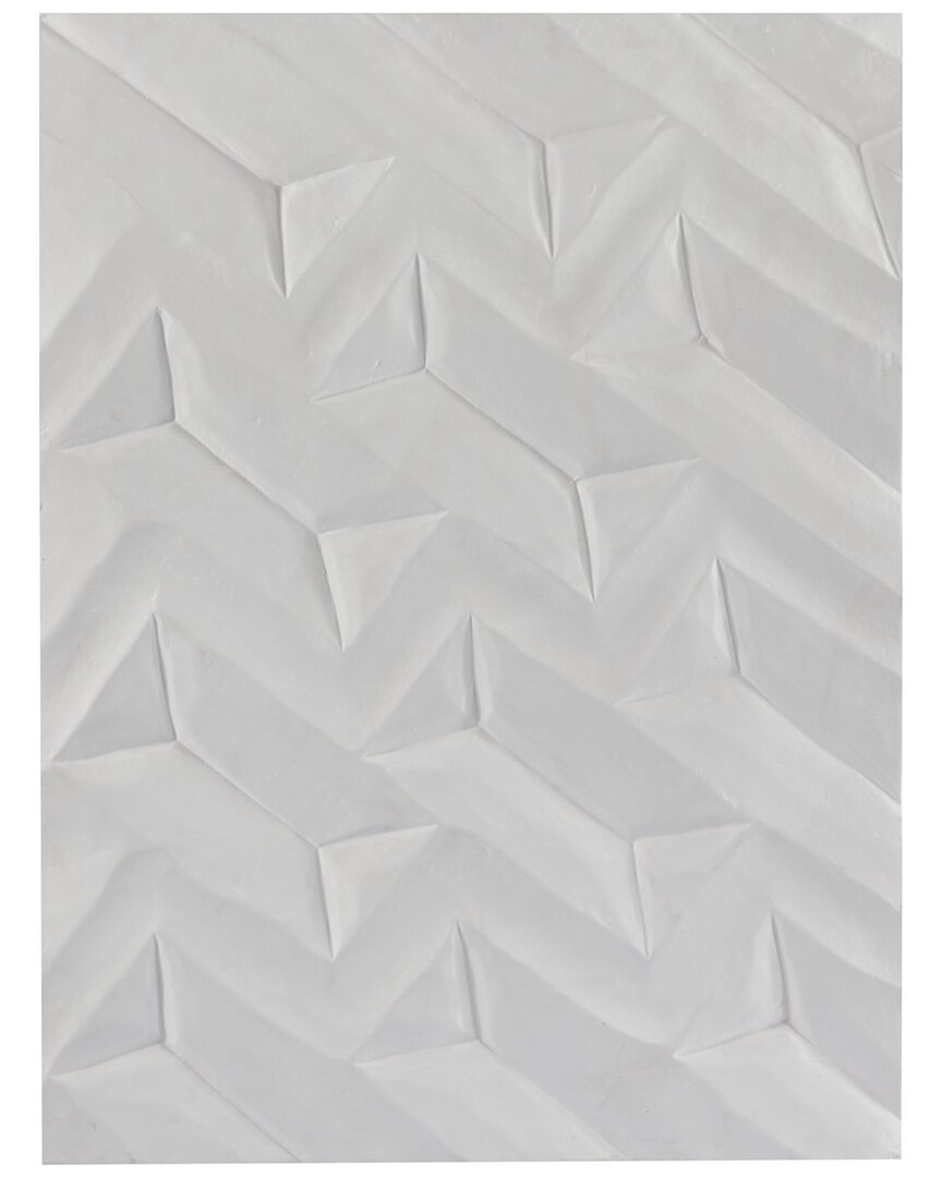 Cosmoliving By Cosmopolitan White Wood Contemporary Carved Geometric Wal