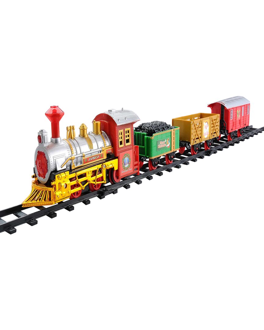Northern Lights Northlight 12-piece Battery Operated Lighted And Animated Christmas Express  Train Set With Sound In Red