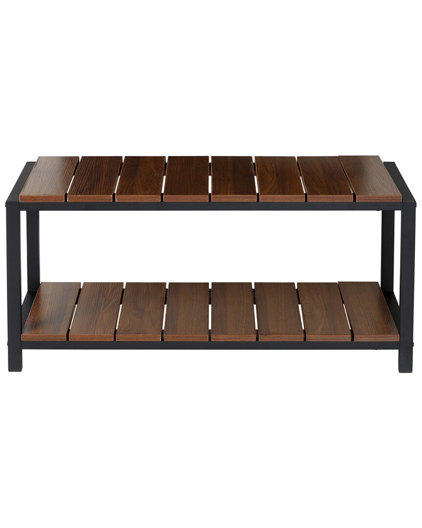 Honey-can-do 2-tier Walnut Entryway Shoe Bench In Brown