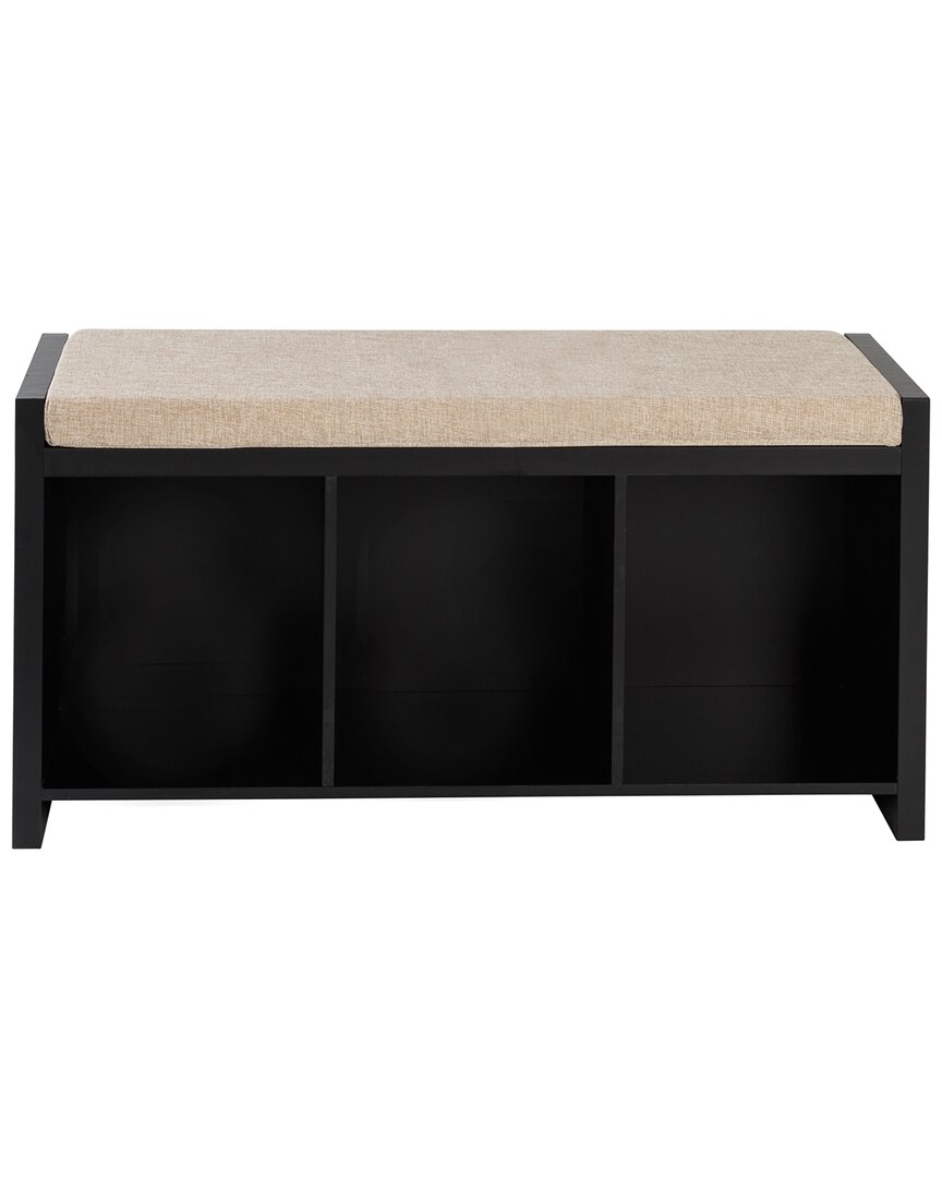 Shop Honey-can-do 3-cube Storage Bench With Cushion & Cubby Holes In Black
