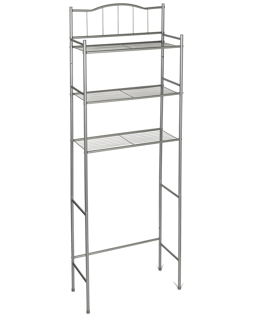 Honey-can-do 3-shelf Over-the-toilet Space Saver In Satin Nickel
