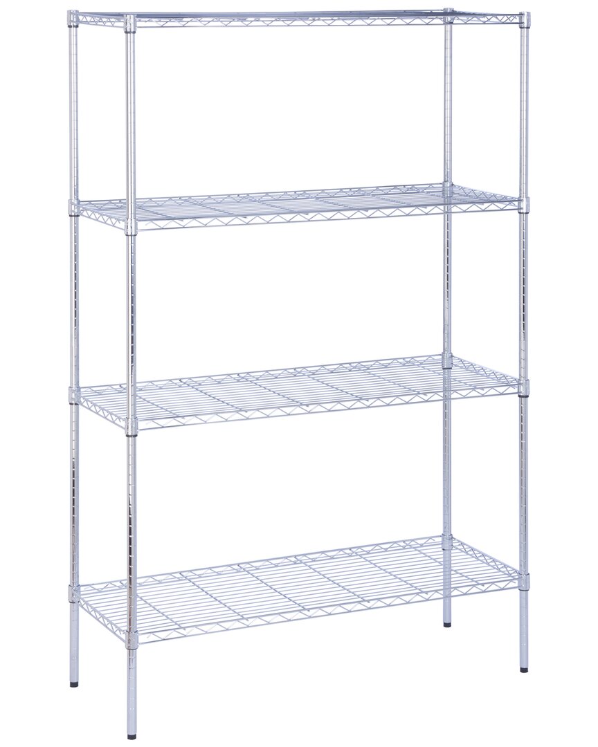 Honey-can-do 4-tier Adjustable Chrome Shelving Unit In Silver