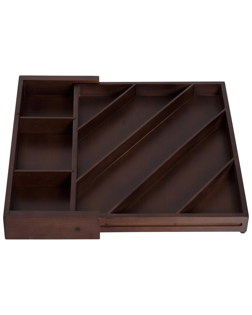 Shop Honey-can-do Expandable Diagonal Bamboo Drawer Organizer In Brown