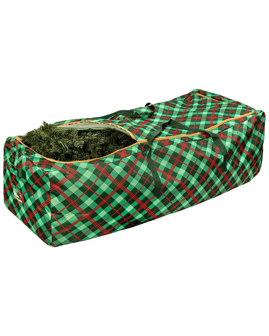 Honey-can-do Plaid Rolling Tree Storage Bag In Red