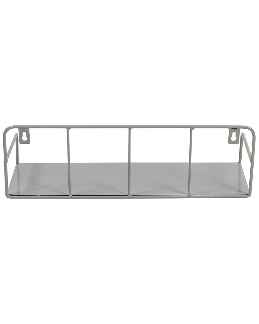 Honey-can-do Small Metal Floating Wall Shelf For Behind The Door In Grey